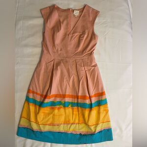 Tracy Reece X Anthropologie Women Peach V Neck Sleeveless Midi Pleated Dress 2